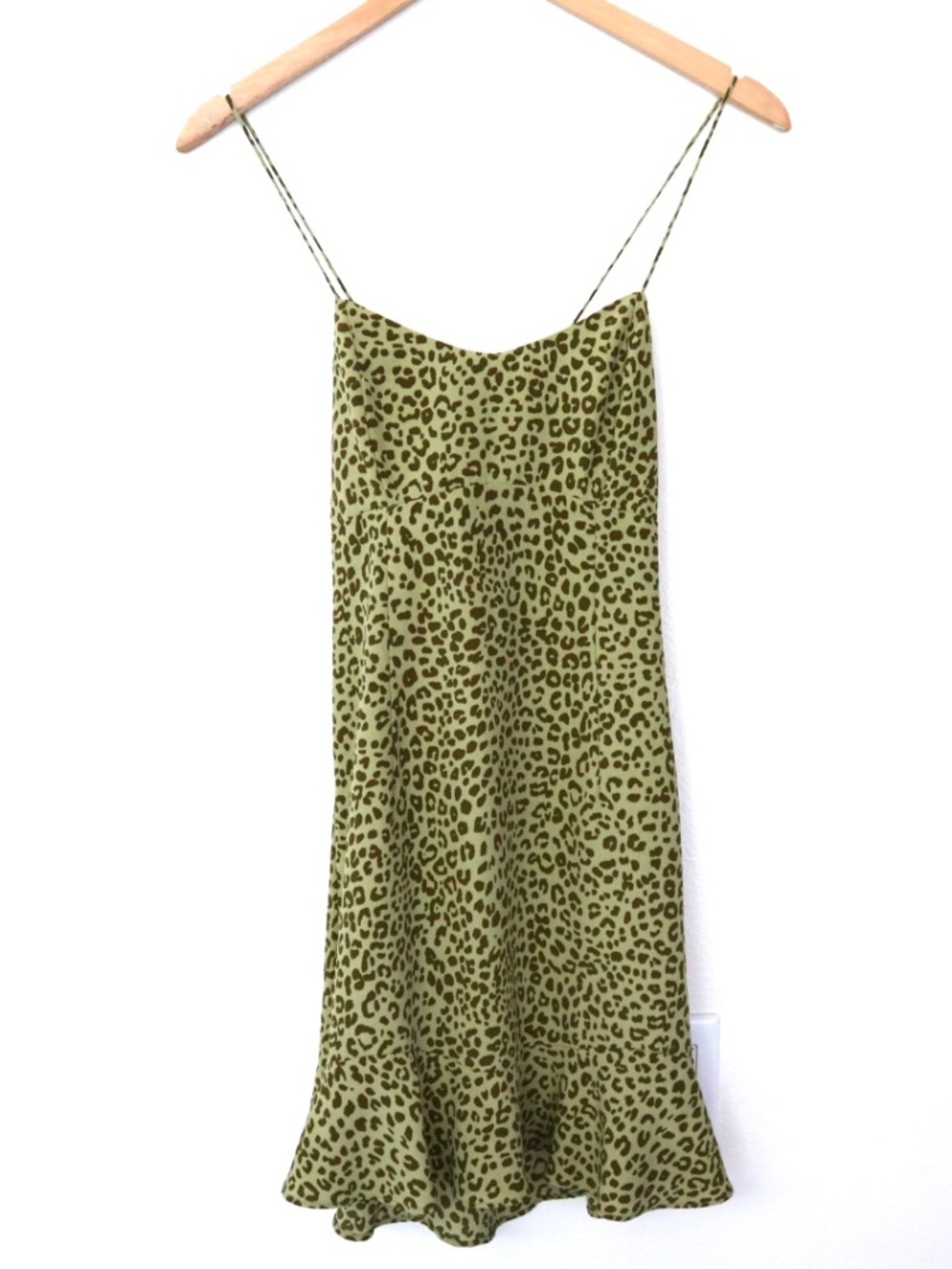 Zara Green Leopard Print Mini Dress